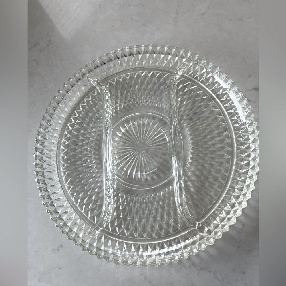Glass 3 Part Celery/Relish Tray